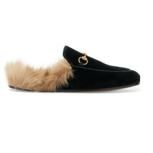 Gucci Princetown Velvet Slide (Black)